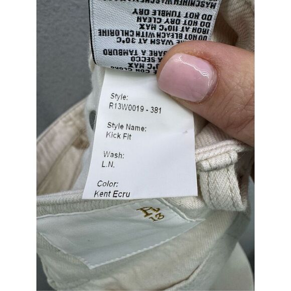R13 Women’s Kick Fit Flare Jeans in Kent Ecru Cream Size 25 - Picture 11 of 15